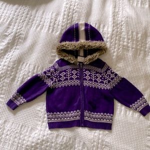 Hanna Andersson sweater jacket with hood size 5